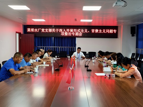 菜壩水廠黨支部召開關(guān)于深入開展形式主義、官僚主義問題專項整治專題會